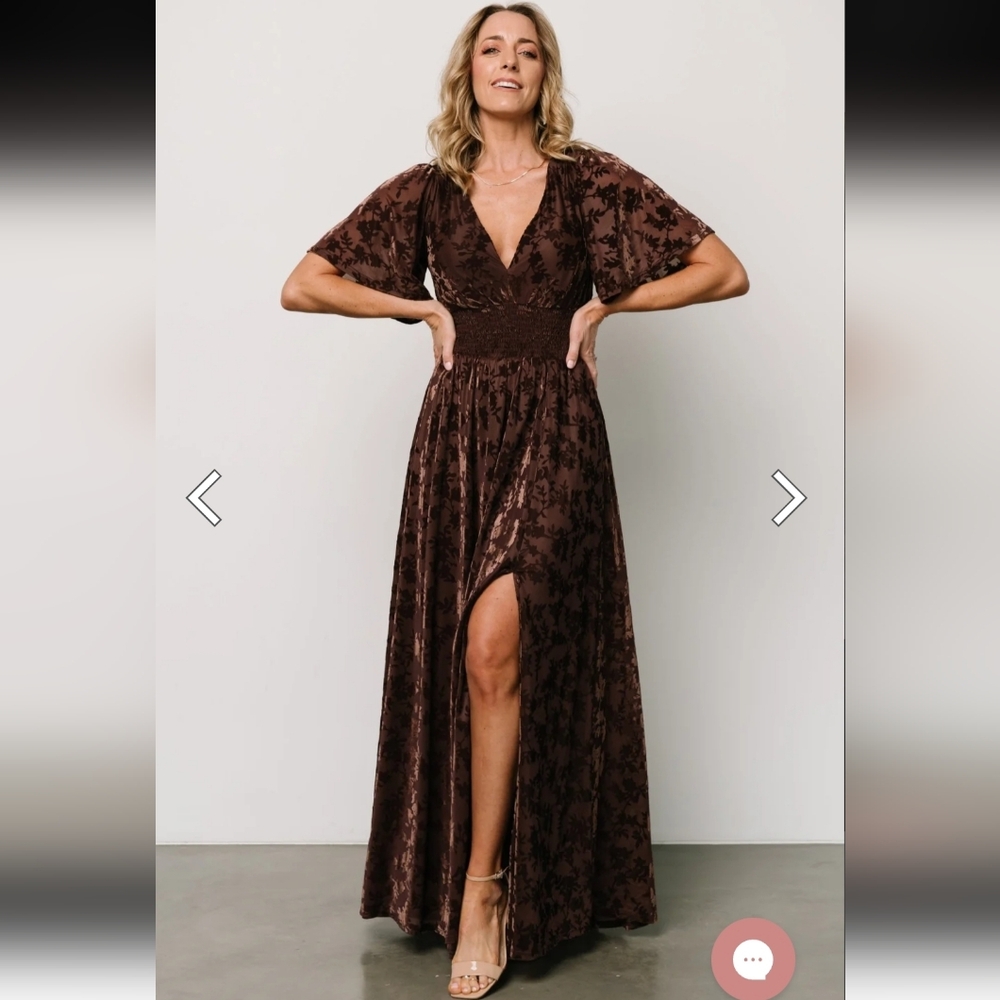 Baltic Born Veronica Velvet Maxi Dress- L - Picture 16 of 16